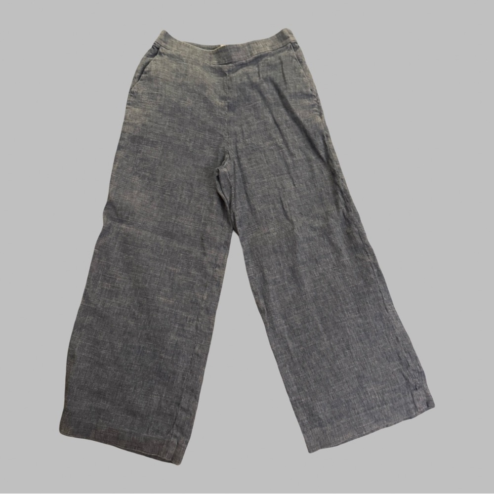 CLUB MONACO Wide Leg Linen-Blend Pants in Heather Gray Size 4 - Picture 3 of 15